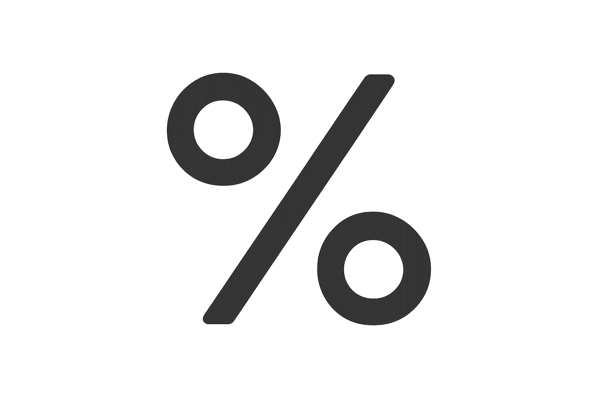create an icon of percent sign without background